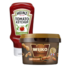 Wijko satésaus of Heinz ketchup, 50% of zero